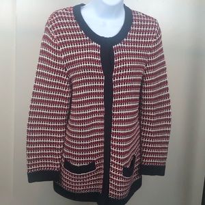Talbots Lady Sweater - Navy with white and red